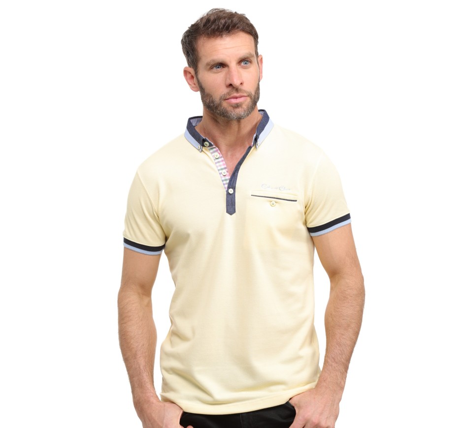 Polo piqué col chemise