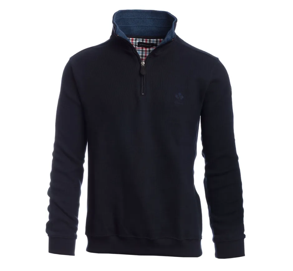 Sweat col zip uni MARINE