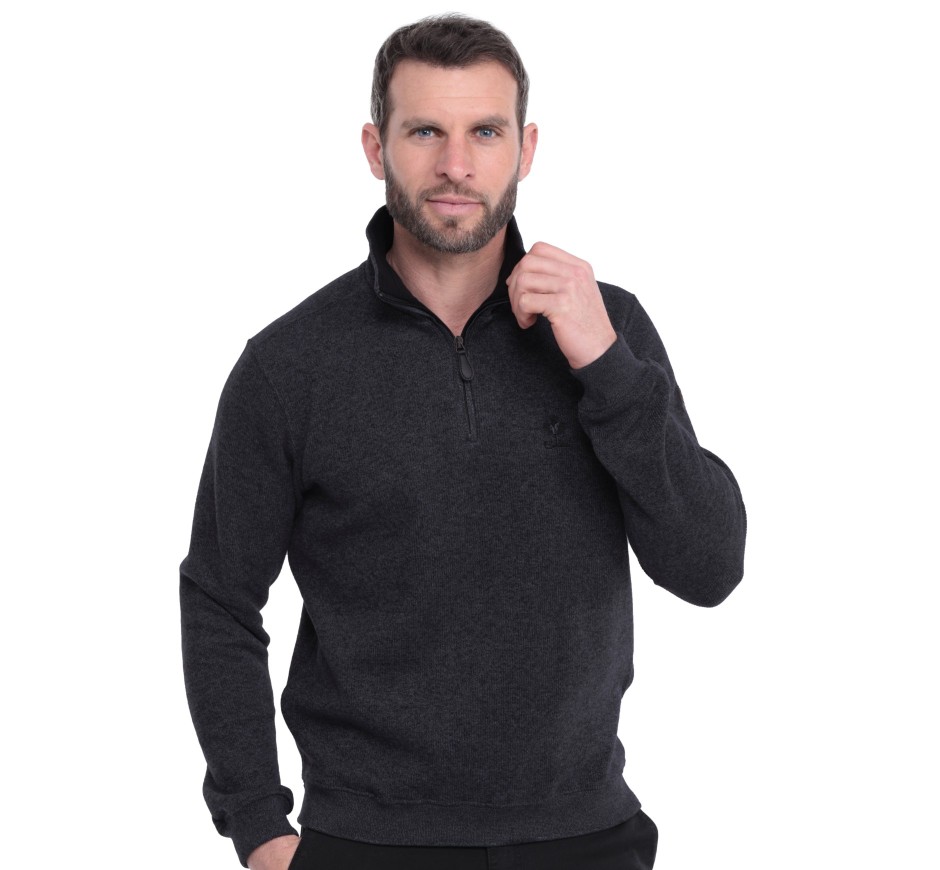 Sweat zippé Signature grandes tailles 3XL-4XL