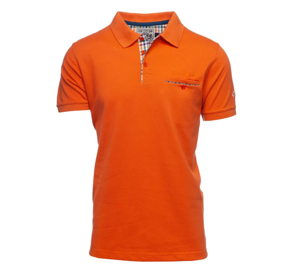 Polo piqué manches courtes uni poche
