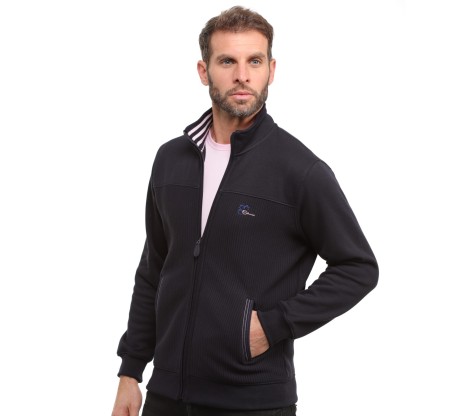 Men’s bi-material jacket with 2 pockets – plus sizes