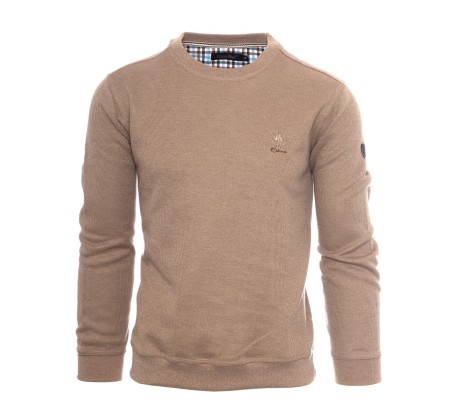 Men's sweat-shirt, round neck, medium gray, long sleeves