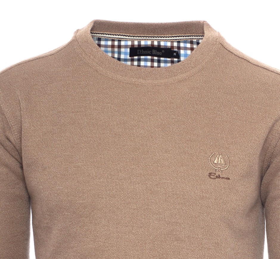 Sweat-shirt Col Rond Homme - Fabriqué au Portugal | Ethnic Blue