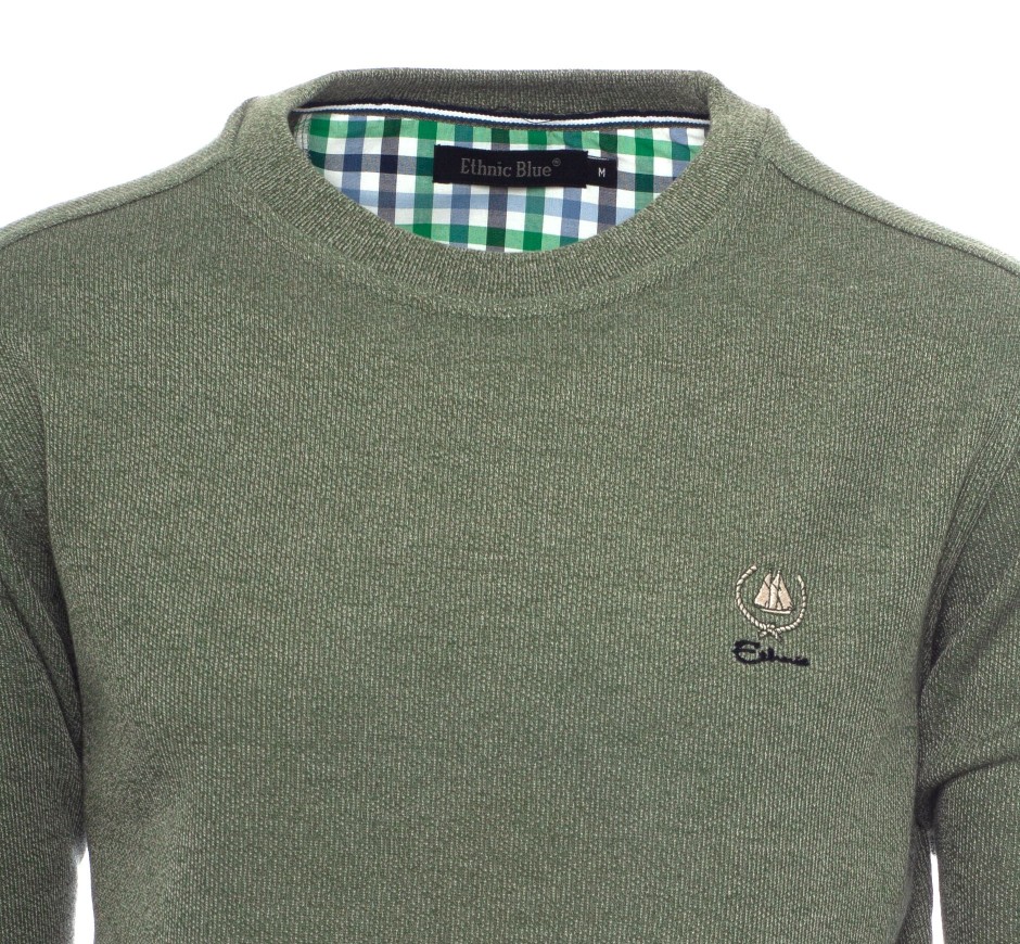 Sweat-shirt Col Rond Homme - Fabriqué au Portugal | Ethnic Blue