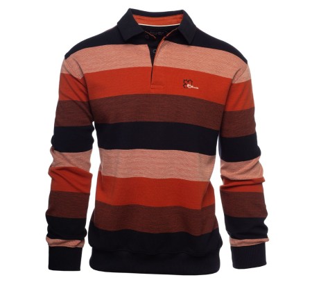 Polo rayé brique