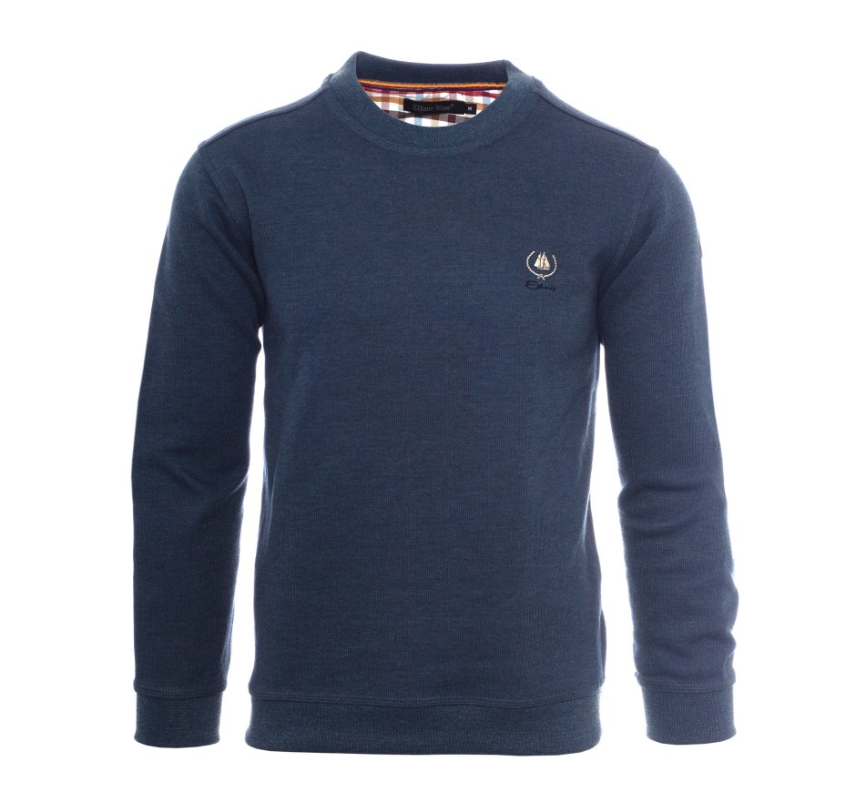 Sweat-shirt Col Rond Homme - Fabriqué au Portugal | Ethnic Blue