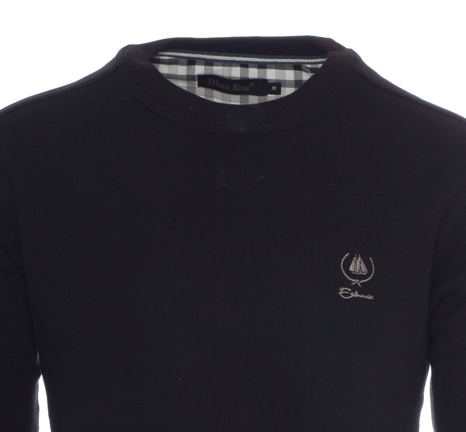 Men's Round Neck Sweatshirt - Premium Quality | Ethnic Blue