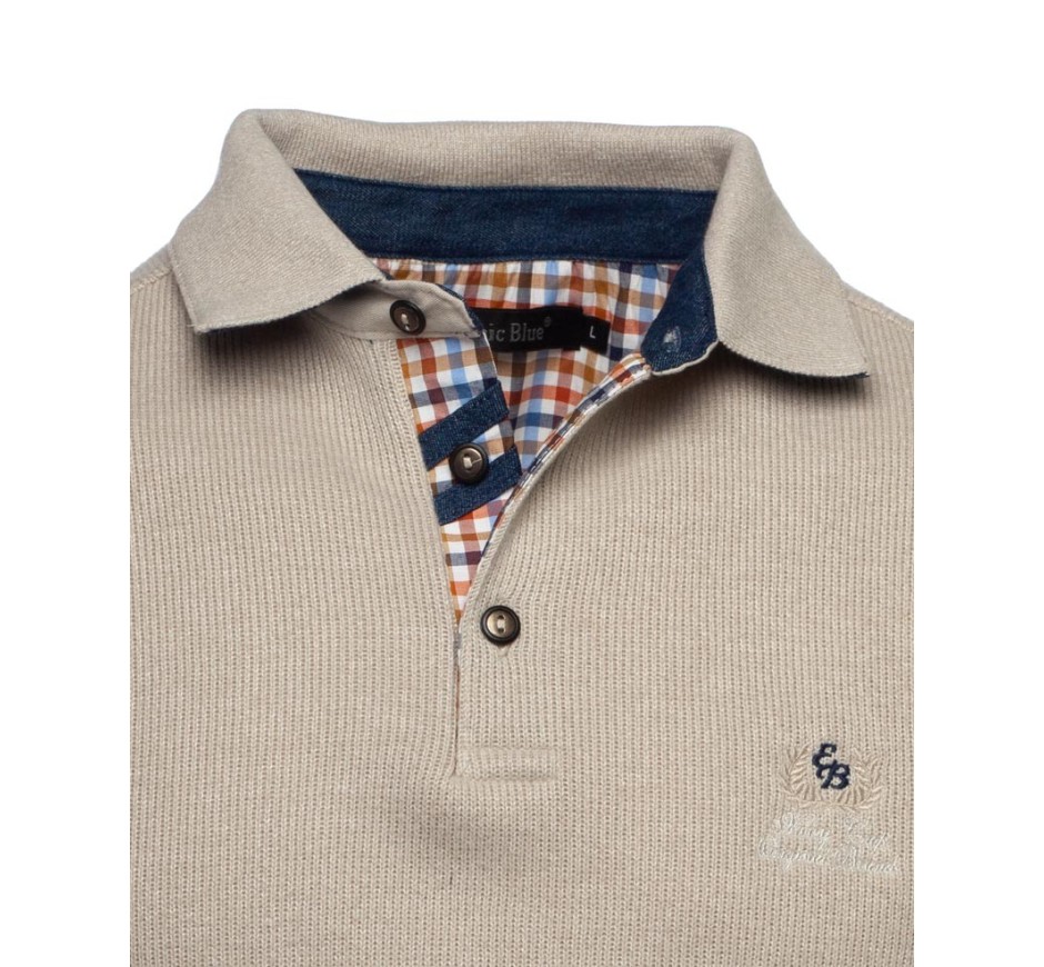Men's Signature Polo with Elbow Patches - Soft Knit | Ethnic Blue