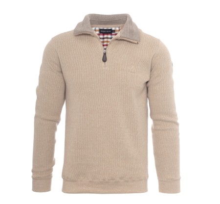 Men’s Zip Neck Signature Sweatshirt | Comfort & Style – Ethnic Blue