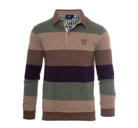 Men’s Iconic Striped Polo in soft touch Knit Portugal