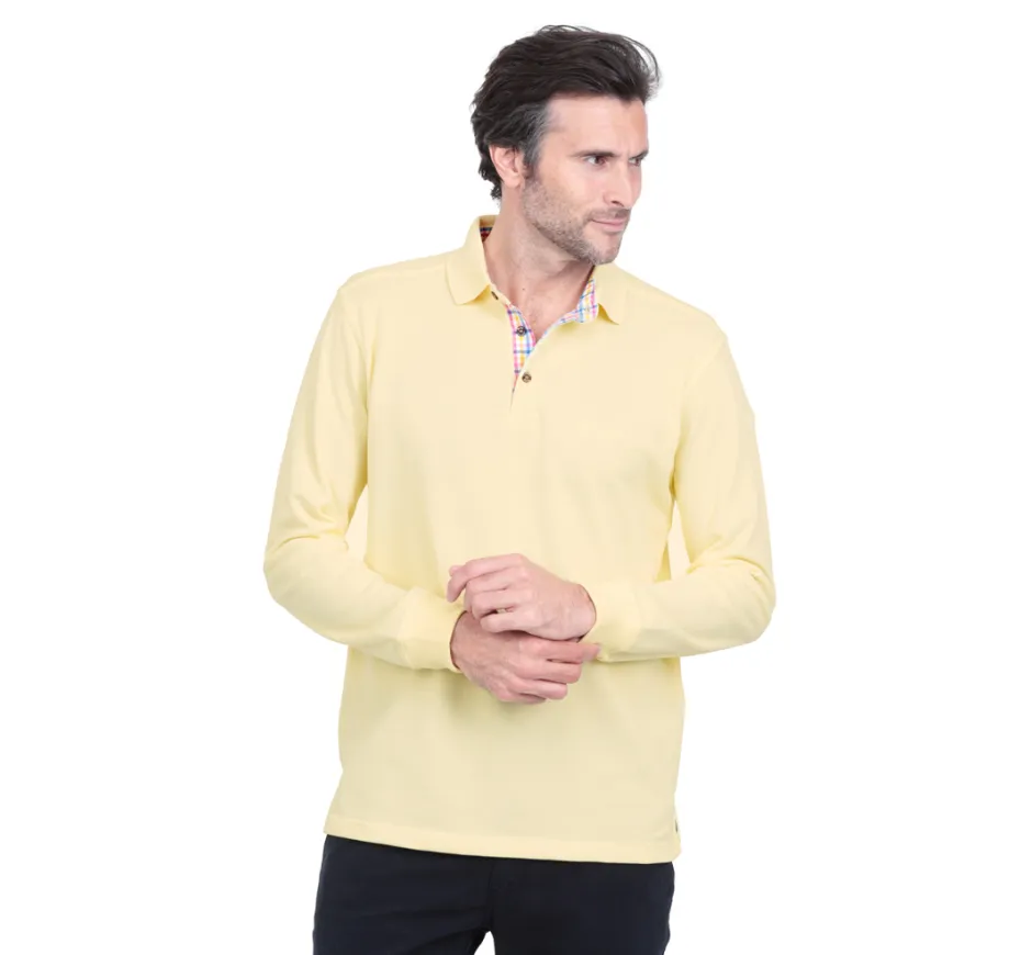 Polo Jaune Paille en Maille Piquée - Élégance et Confort