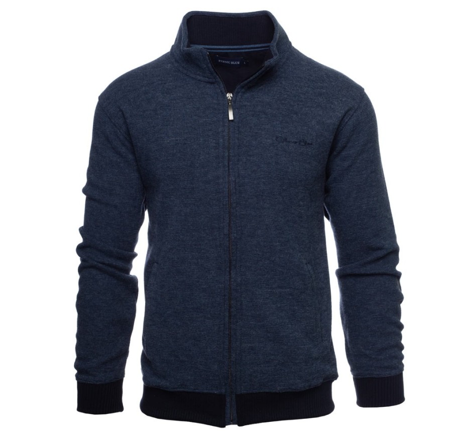 Veste homme maille fantaisie zippée – Fabriquée au Portugal