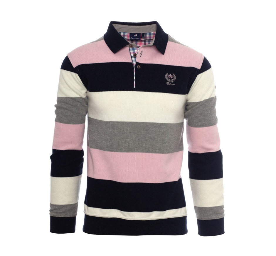 Polo rayé iconique en maille douce Portugal