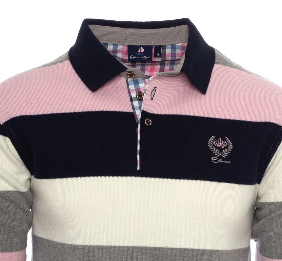 Polo rayé iconique en maille douce Portugal