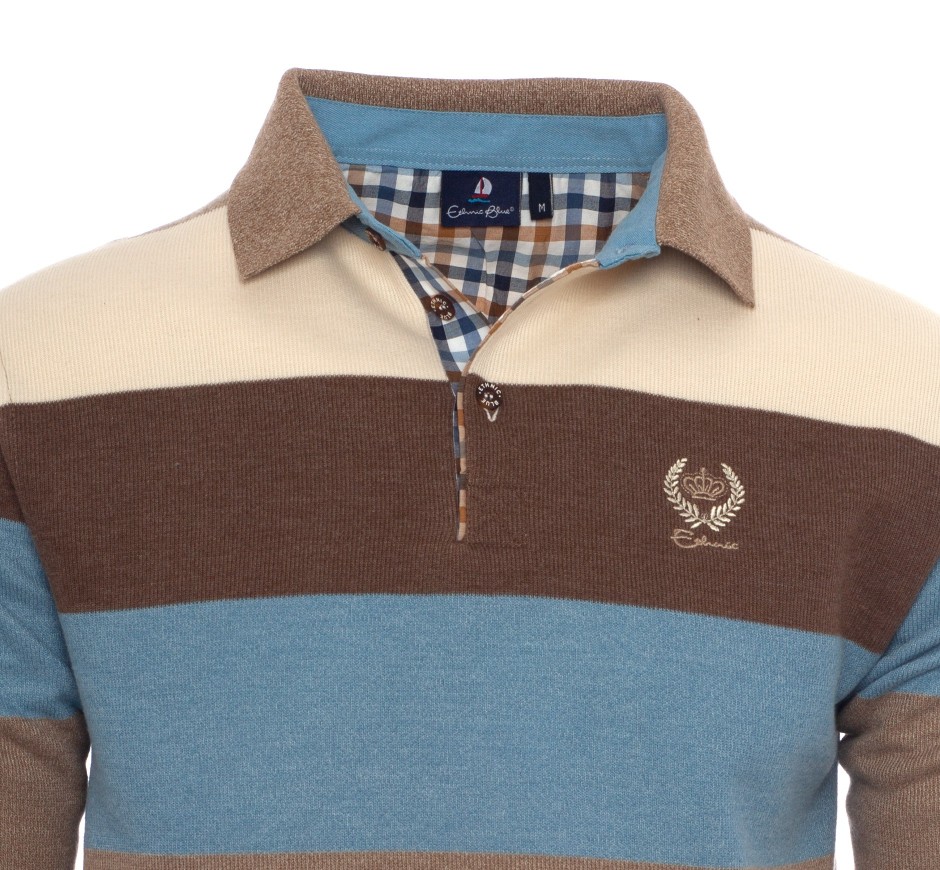 Polo rayé iconique en maille douce Portugal