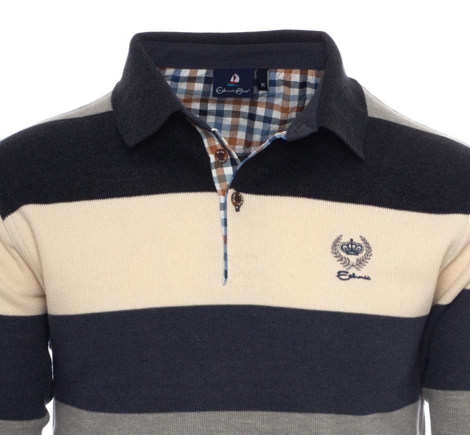 Polo rayé iconique en maille douce Portugal