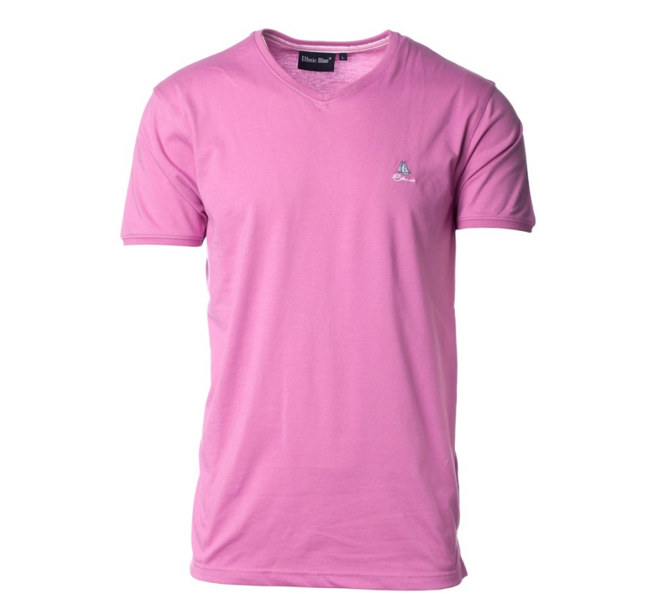 T-shirt col V homme – Confort coton polyester | Ethnic Blue