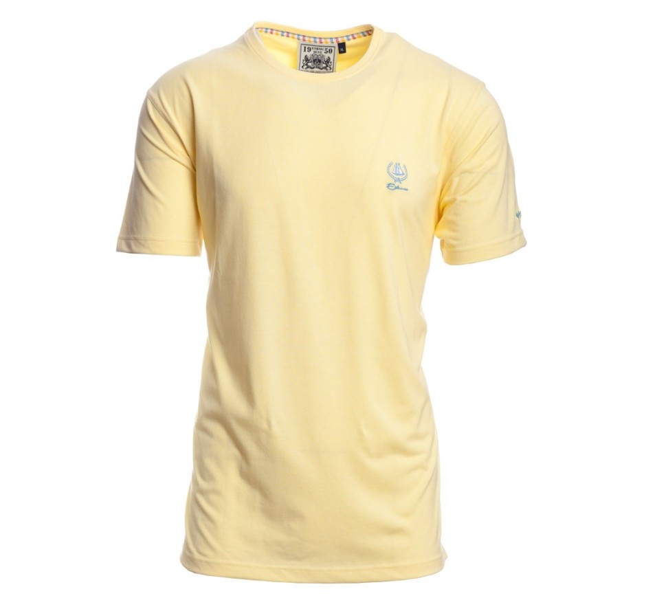 T-shirt homme uni jersey manches courtes jaune col V