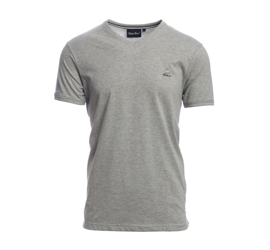 T-shirt col V homme – Confort coton polyester | Ethnic Blue