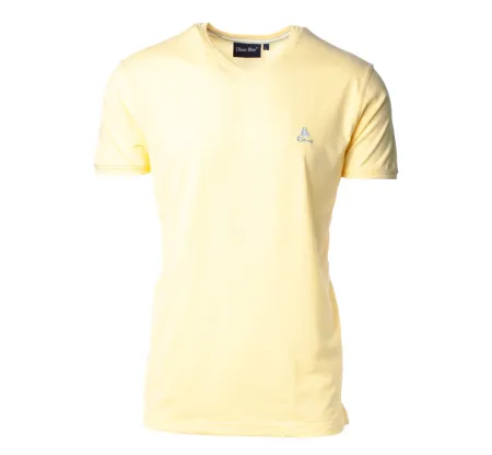 T-SHIRT jersey manches courtes uni JAUNE col V