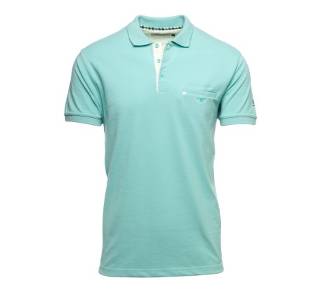 Polo Piqué détail contrasté et poche