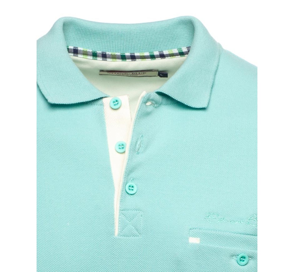 Polo Piqué Homme Contrasté - Confort & Style | Ethnic Blue