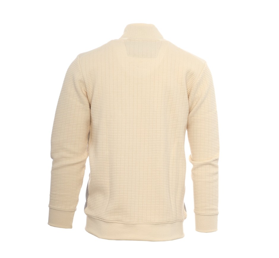 Veste Bi-Matière Homme Rayée & Maille Fantaisie | Ethnic Blue