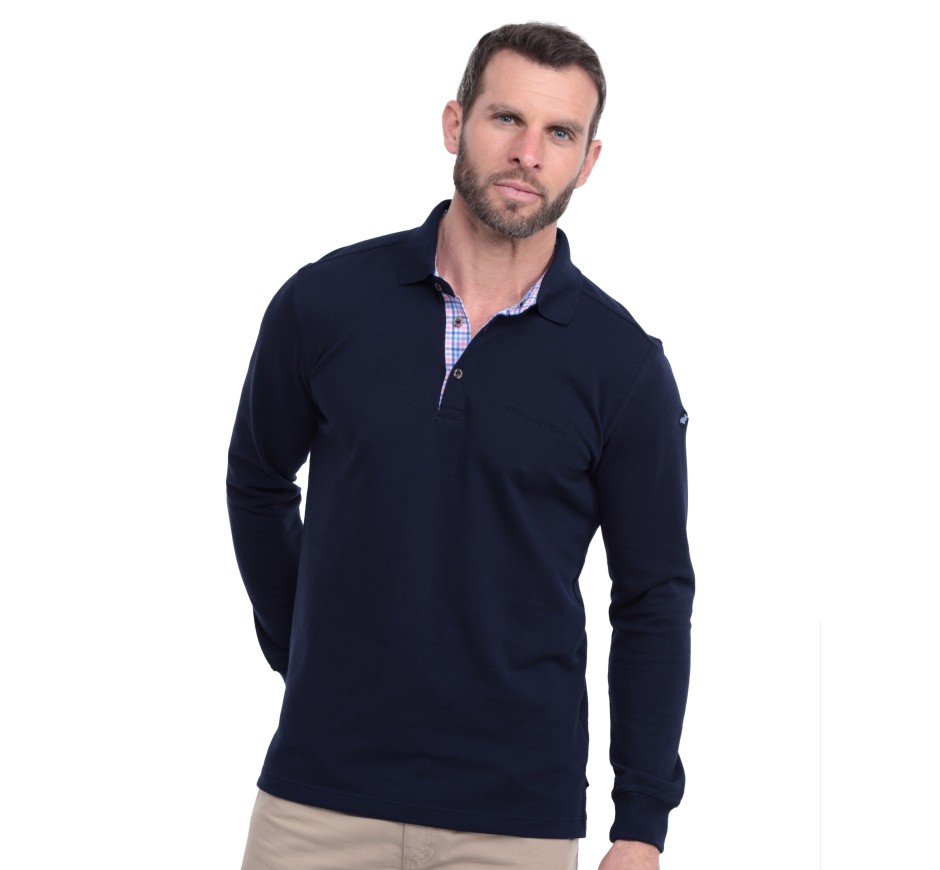 Men's Piqué Cotton Polo Shirt - Plus Sizes 3XL, 4XL | Ethnic Blue