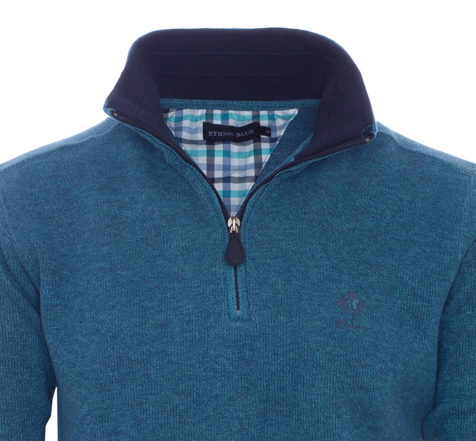 Sweat Zip Signature Homme | Confort & Style – Ethnic Blue