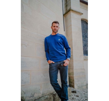 Men's Round Neck Sweatshirt - Premium Quality | Ethnic Blue