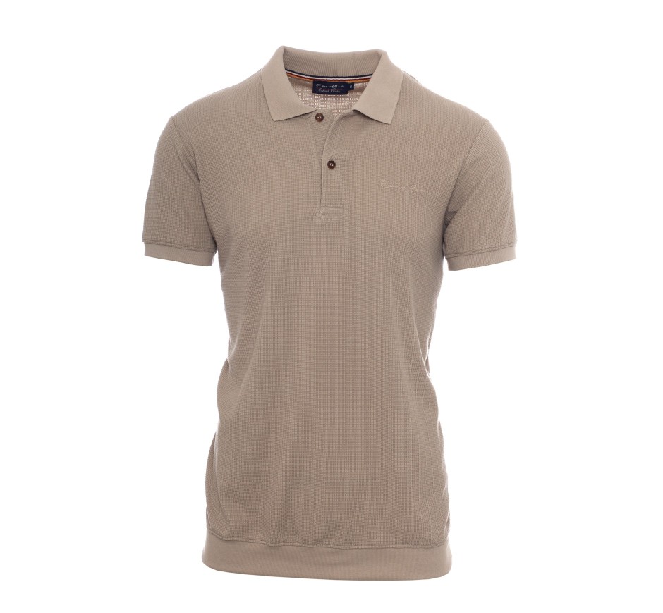 Men's Textured Polo - Breathable & Stylish | Ethnic Blue