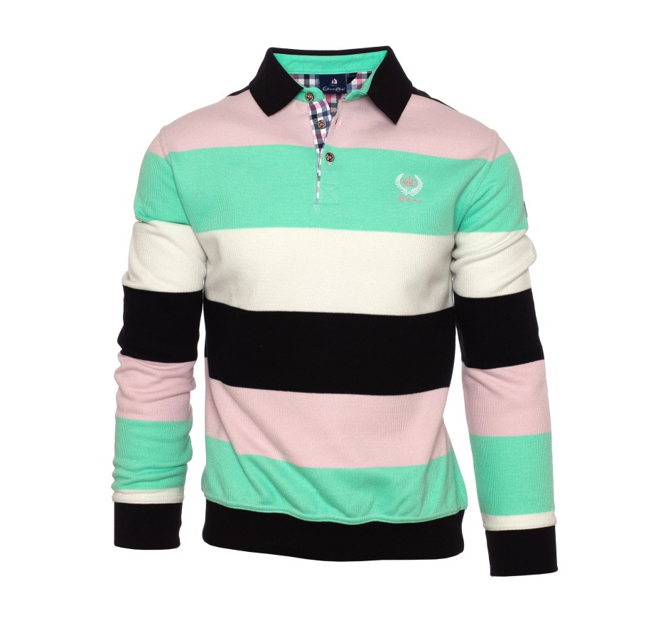 Men’s Iconic Striped Polo in soft touch Knit Portugal