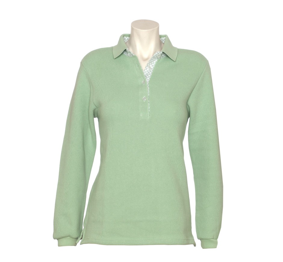 Polo Signature Femme Manches Longues Toucher Doux | Ethnic Blue