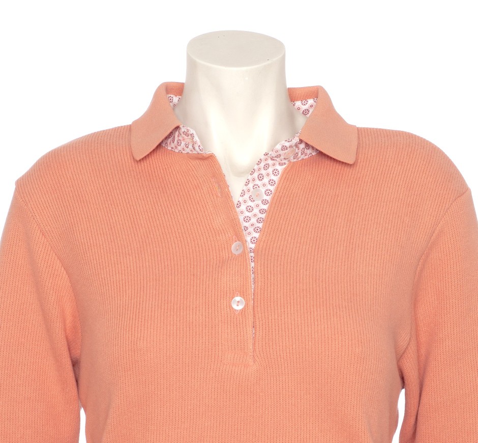 Polo Signature Femme Manches Longues Toucher Doux | Ethnic Blue