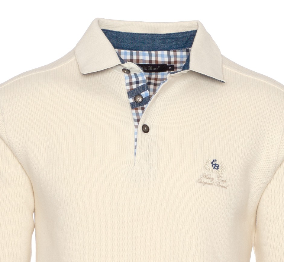 Men's Signature Polo with Elbow Patches - Soft Knit | Ethnic Blue