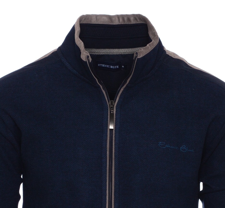 Men's Lightweight Knit Jacket | Ethnic Blue