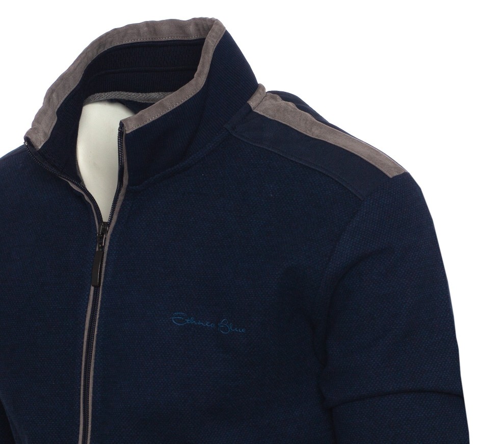 Veste légère homme en maille chinée | Ethnic Blue