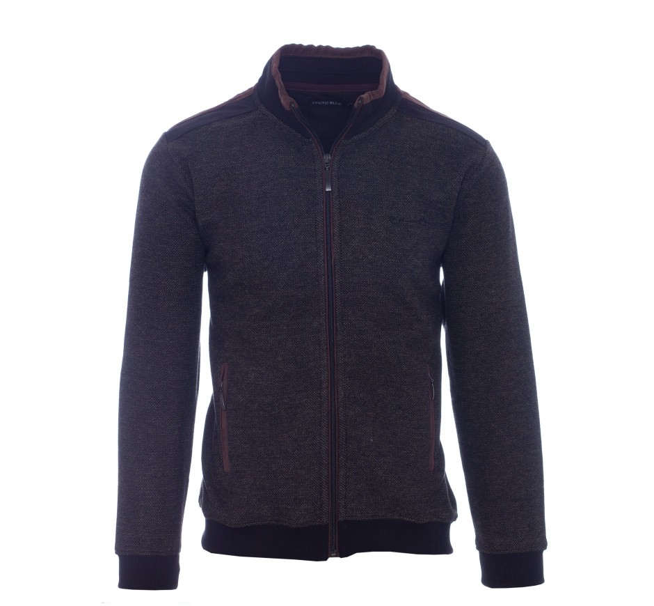 Veste légère homme en maille chinée | Ethnic Blue