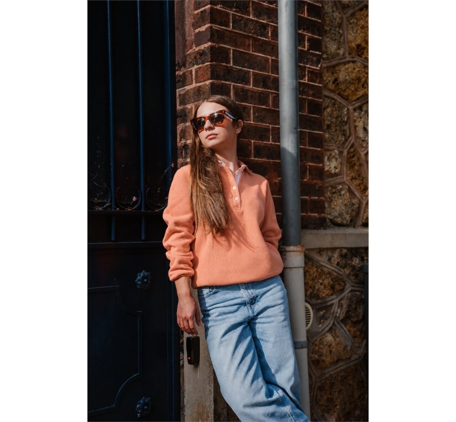 Polo Signature Femme Manches Longues Toucher Doux | Ethnic Blue