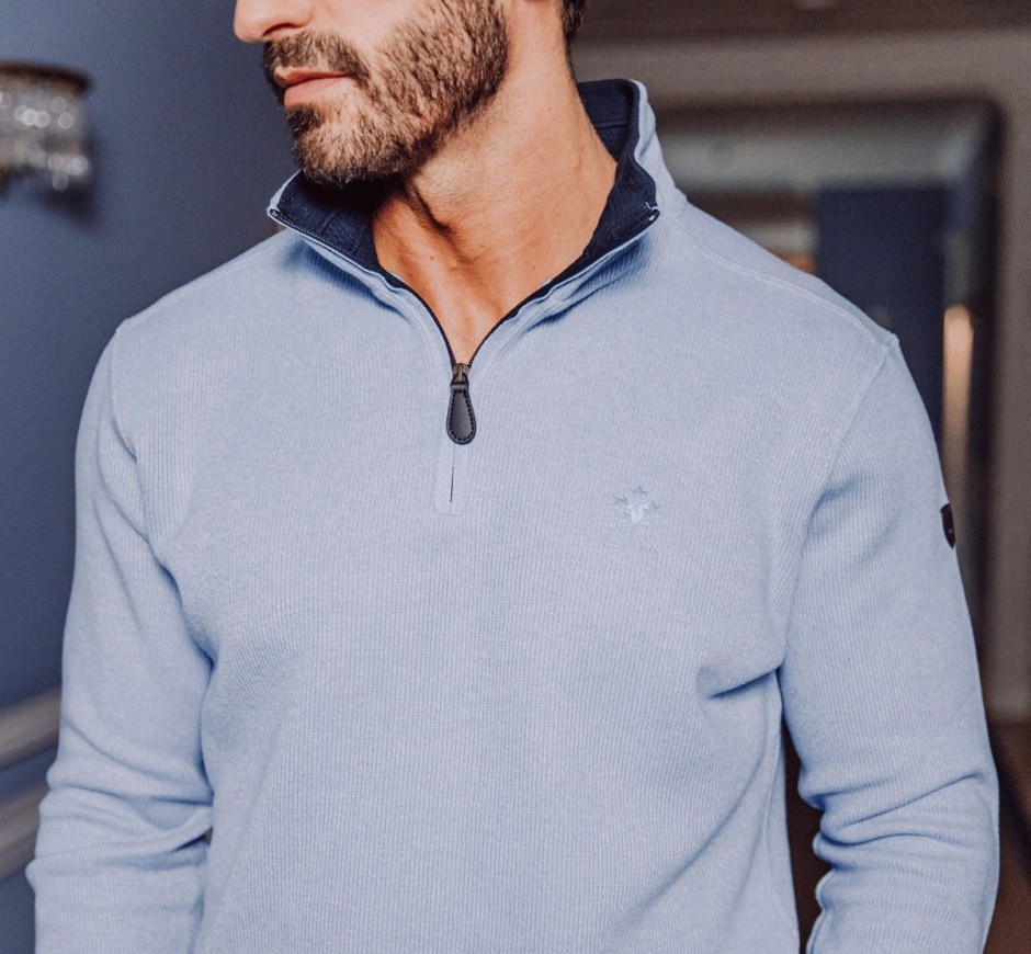 Sweat Zip Signature Homme | Confort & Style – Ethnic Blue