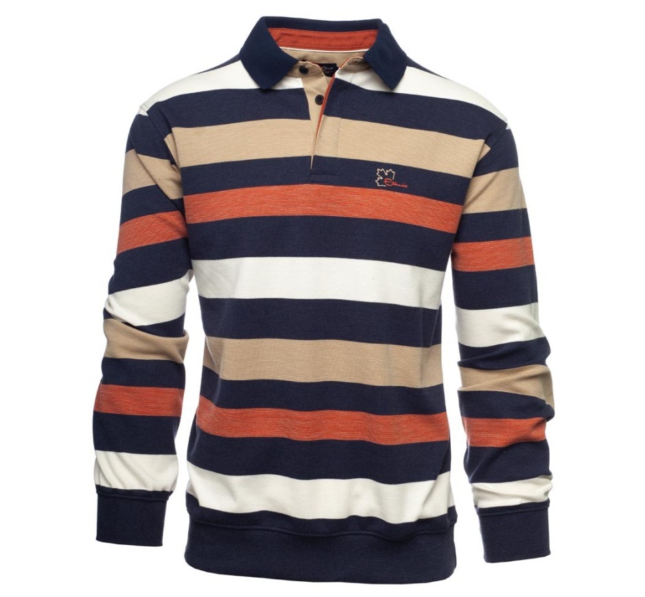 Men's Striped Polo Shirt 3XL/4XL | Ethnic Blue