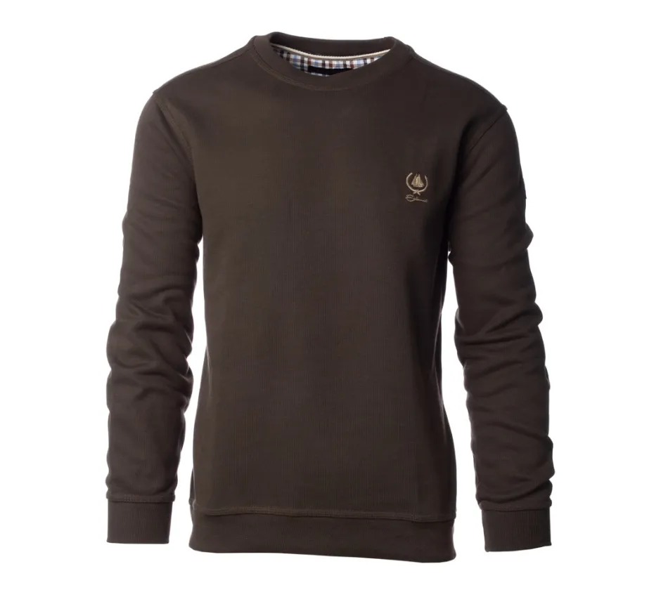 Sweat-shirt col rond uni KAKI