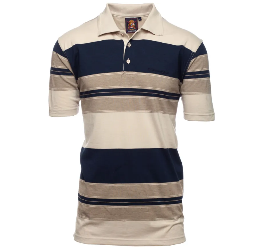 Polo jersey manches courtes rayé