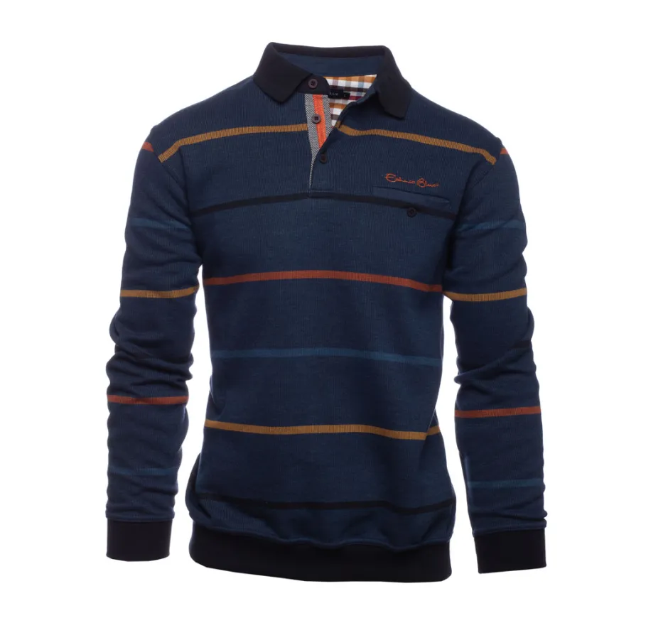 Polo manches longues rayé