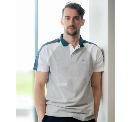 Polo piqué manches courtes Gris clair