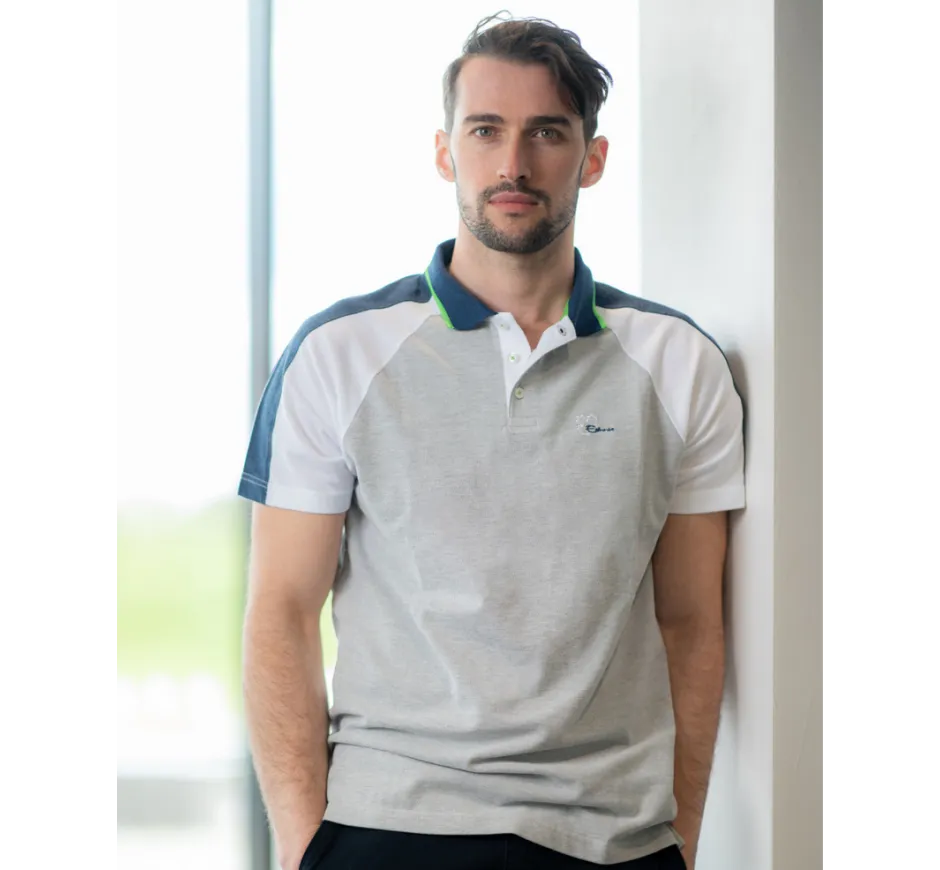 Polo piqué manches courtes Gris clair