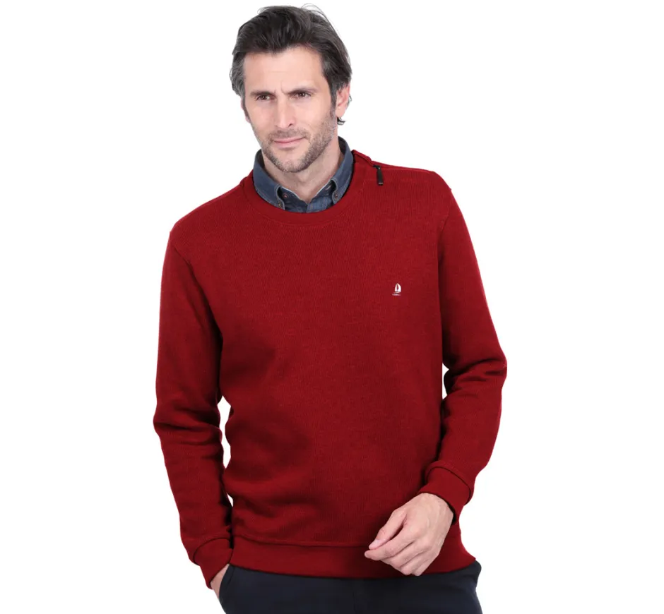 Sweat-shirt TOUCHER DOUX col rond zippé CERISE