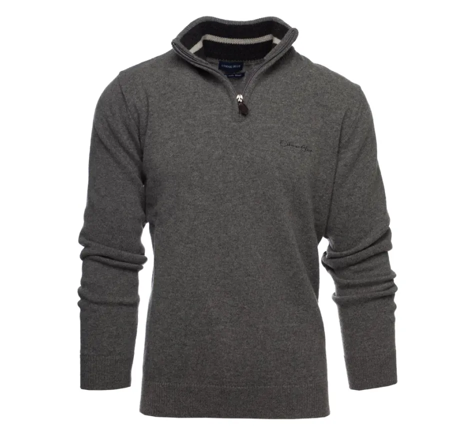 PULL CAMIONNEUR en laine GRIS CLAIR
