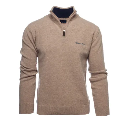 PULL CAMIONNEUR en laine CHATAIGNE