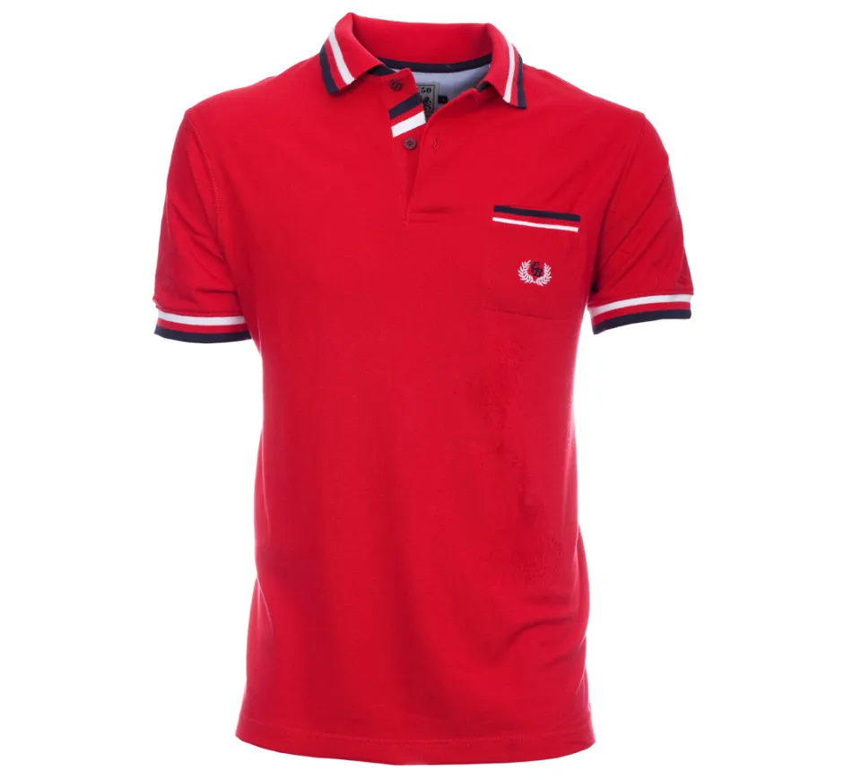 Polo Sportif ROUGE en Maille Piquée 100% Coton - Fabriqué au Portugal
